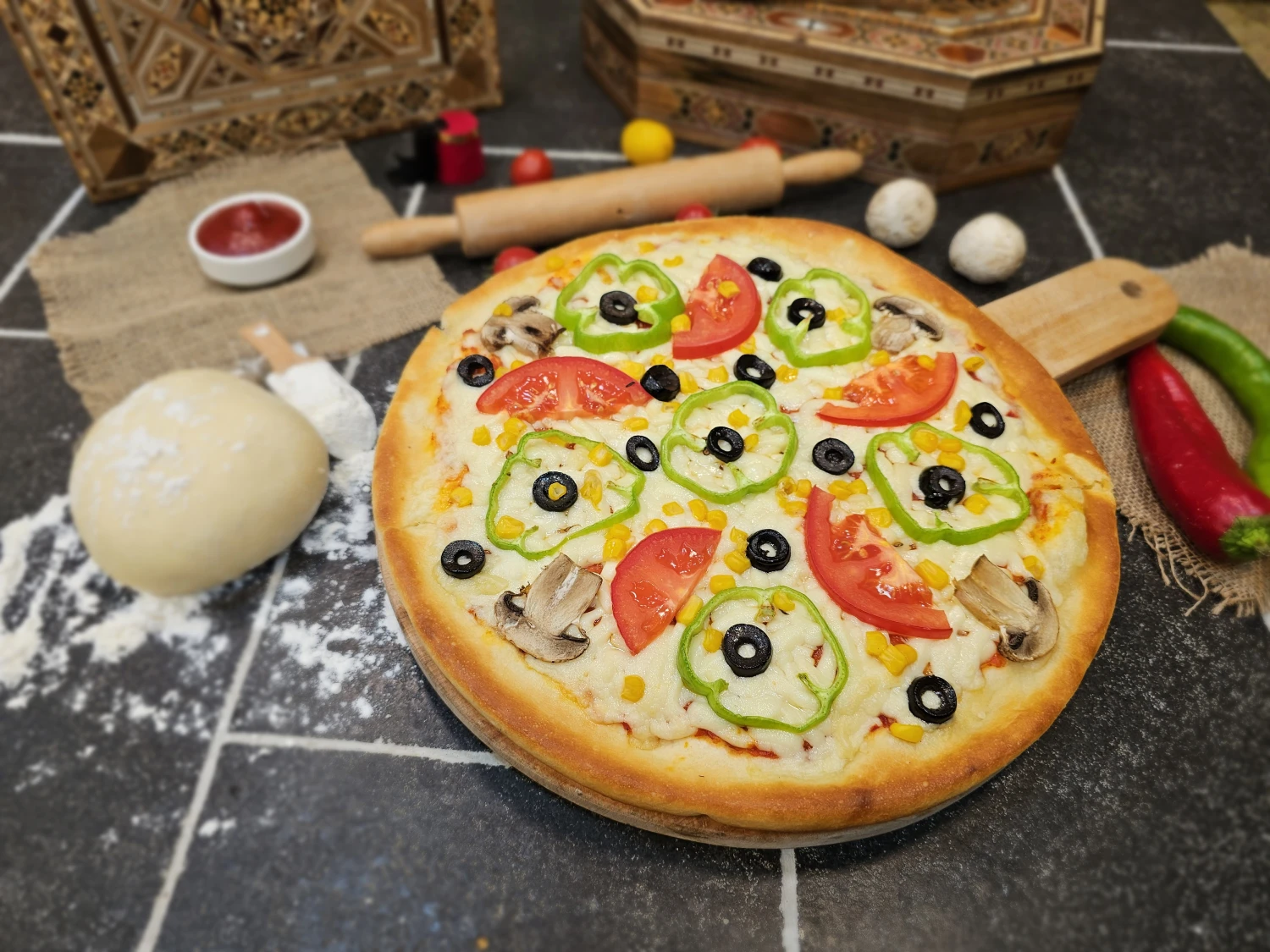 بيتزا الفصول الاربعة